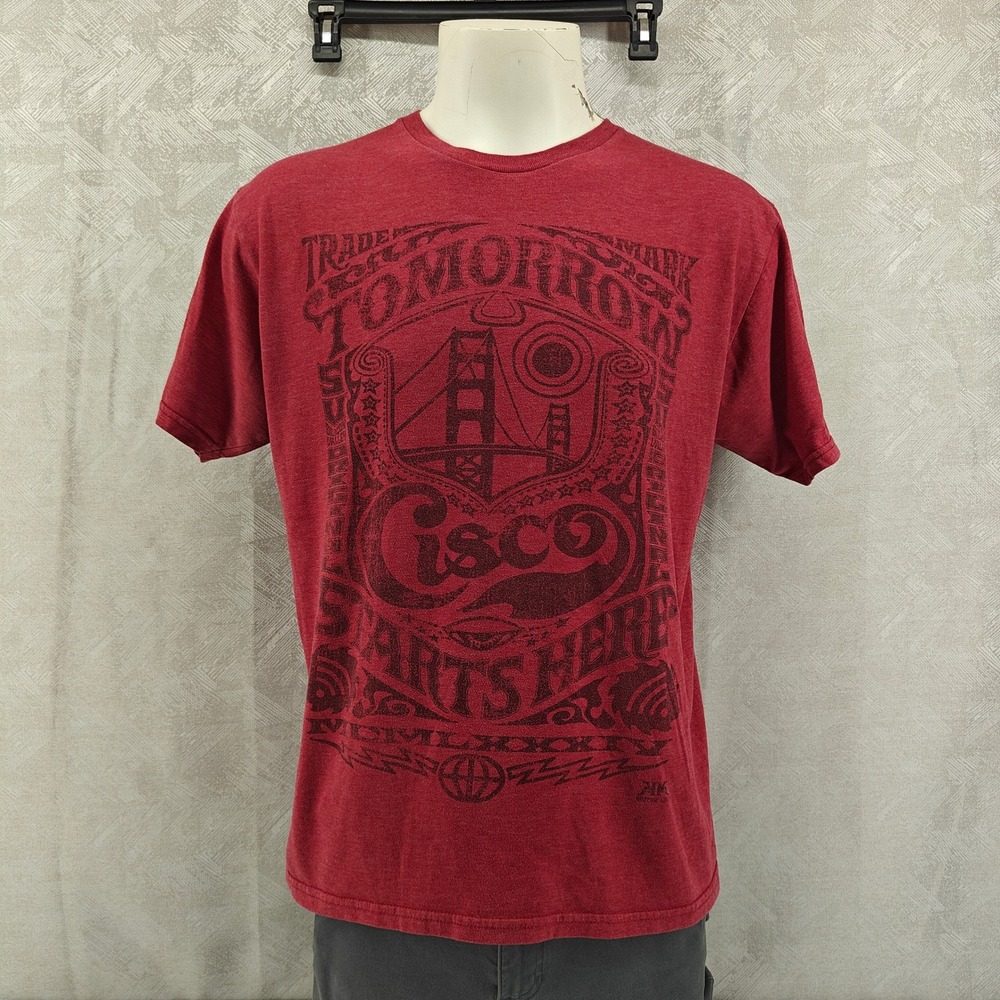 Cisco Systems Shirt Mens Large Red Artist Signature Series Tomorrow Starts Here
